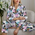 thumbnail image 6 of Hirioo Bright Butterflies1 for Women's Pajama Sets 2 Piece Pjs Women's Long-Sleeved Pajama Set Button Down Sleepwear,S-XXL-Small, 6 of 7