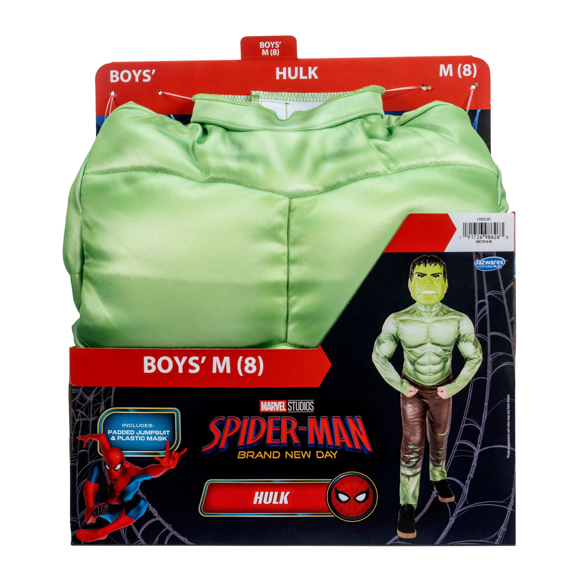 Marvel's Incredible Hulk Halloween Costume for Children, Boy's Size M (8), by Jazwares