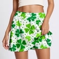 thumbnail image 7 of XIAONU Green Print Mini Skort for Women Shamrock Pattern High Waist Wrap Skort St Patricks Day Casual Party Skort, 7 of 7