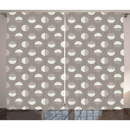 Geometric Curtains 2 Panels Set Bold Monochrome Concentric