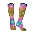 thumbnail image 4 of Balery Glitter Rainbow Printed Novelty Socks Men's Women's Crew Socks Sports Socks Knee High Socks Cotton Socks Quirky and Cool Socks, 4 of 9