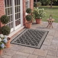 thumbnail image 5 of SAFAVIEH Courtyard Zavier Geometric Indoor/Outdoor Area Rug, Black/Beige, 4' x 5'7", 5 of 14