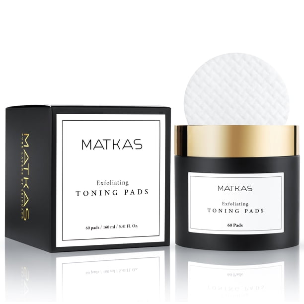MATKAS Almohadillas tonificantes exfoliantes coreanas para control de aceite, poros grandes, puntos negros, tono de piel desigual, piel texturizada, ácido glicólico, ácido láctico, ácido salicílico, e