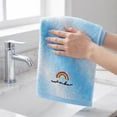 thumbnail image 4 of Unique Bargains 2 Pcs Rainbow Cotton Soft Absorbent Hand Towels Blue 28" x 13", 4 of 7