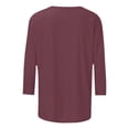 thumbnail image 6 of Oversized Tshirts for Women Women Casual Crewneck Print 3/4 Sleeve Soft Stretch Daily Top XXL, 6 of 6