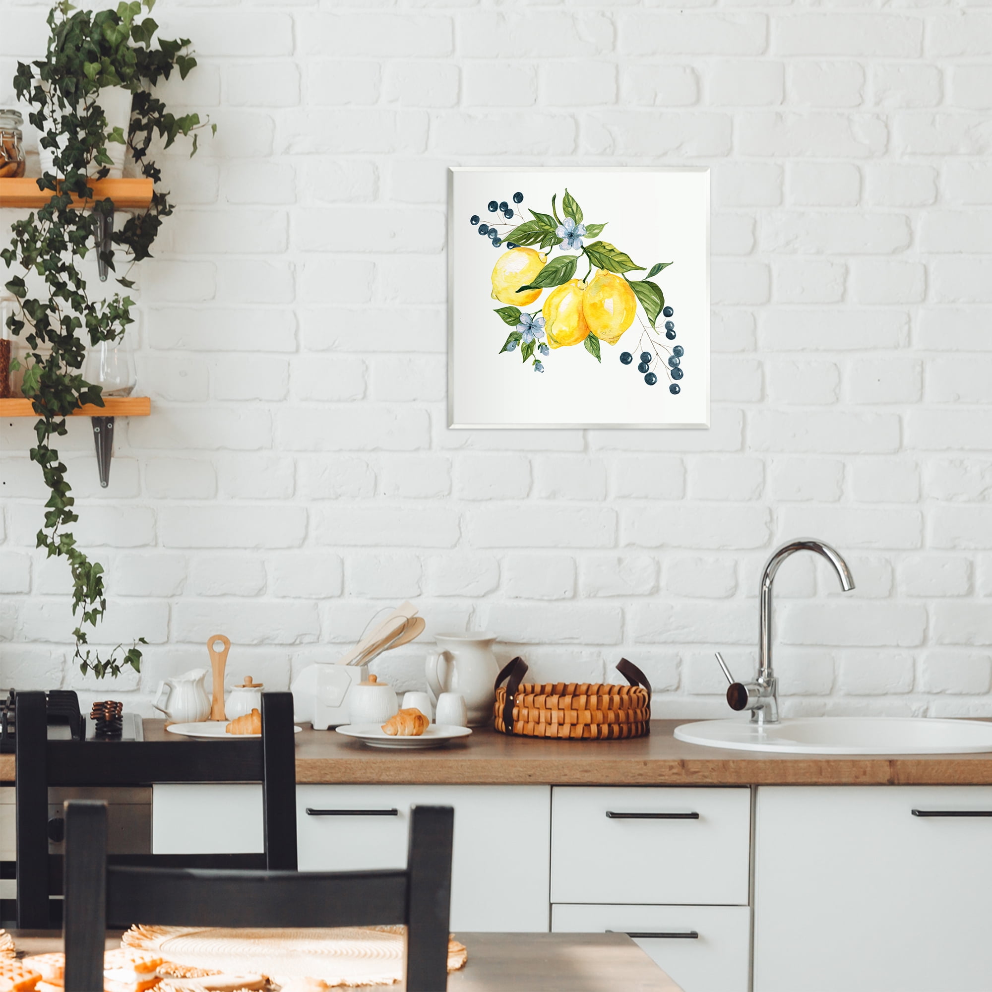 Stupell Industries Lemons with Blossoms & Berries Wall Plaque Art, design by Livi Finn