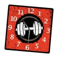 thumbnail image 3 of Fitness Dumbbell Patrón de pared cuadrada Decoración de pared de Silent no ticking 118x118 pulgada para decoración de café de bares múltiples, 3 of 8