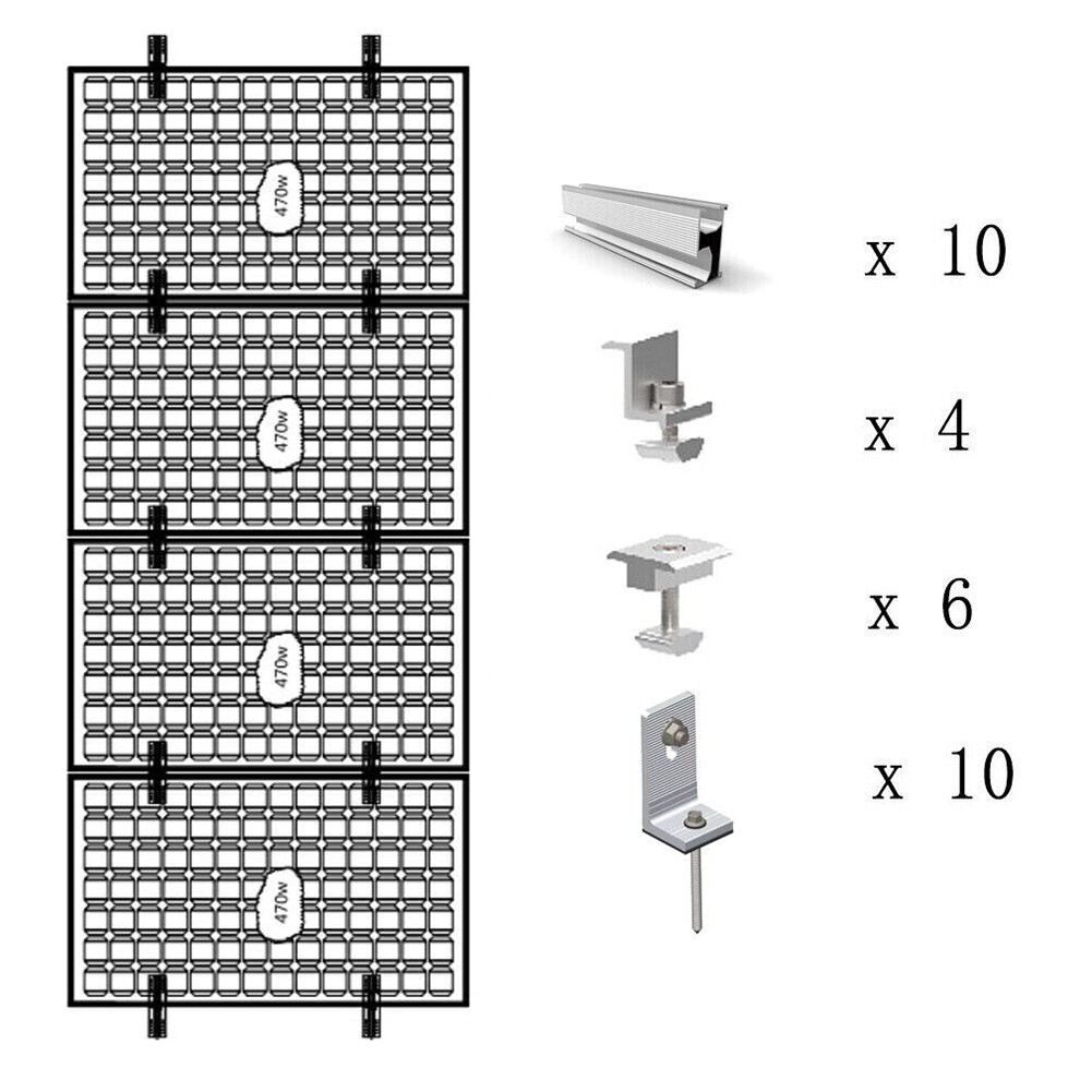 Solar Panel PV Profile Alu Mounting Rail Flat Roof Metal Roof Solar Rail