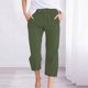 thumbnail image 1 of WILLBEST Pantalones Casuales para Mujer: Transpirables, de Tejido Liso, de 7/8 de Largo, Modernos, para Uso Diario, Cómodos y elegantes. Mediana, 1 of 3