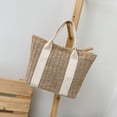 thumbnail image 1 of Bolsa de hombro tejido en contraste de Color para mujer, de mano de playa de verano a la moda para mujer Likrtyny Para Estrenar, 1 of 9