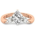 thumbnail image 3 of Cushion Shape 3 Carat IGI Certified Lab Grown Diamond Ring | 14K Rose Gold | Joella Three Stone Chevron Diamond Ring | FG-VS1-VS2 Quality Friendly Diamonds, 3 of 5