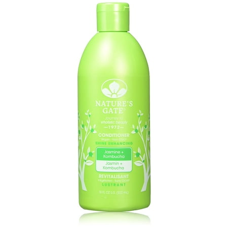 Shine Solution - Nature's Gate Shine Enhancing Conditioner, Jasmine & Kombucha, 18 fl. oz., Jasmine strengthens hair roots; a good solution against dry and itchy scalp. By Natures Gate