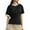 Black, variant on MIXUE Womens Summer Tops Summer Solid Color Casual Fashion Loose Matching Round Neck Short Sleeve Pullover Tshirts Streetwear,Black,XXL