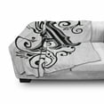 thumbnail image 3 of Letter a Soft Flannel Fleece Throw Blanket, Ornamental Pattern Uppercase First Letter of the Alphabet Abstract Design, Cozy Plush for Indoor and Outdoor Use, 60" x 80", White Black Grey, by Ambesonne, 3 of 6