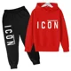 thumbnail image 3 of Conjuntos de ropa de moda para niños y niñas de 2 a 13 años, sudadera con capucha y pantalones de manga larga con estampado de letras, informal, para primavera y otoño, 3 of 5