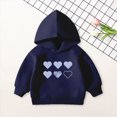 thumbnail image 2 of KPOPLK Hoodies for Kids Oversized Soft Fleece Sweatshirts Long Sleeve Pullover Top Casual Loose Fall Clothes for Boys Navy Size 2-3 Years, 2 of 7