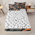 thumbnail image 4 of Homewish Camouflage Game Pad Zipper Full Size Comforter Sets with Fitted Sheet and 2 Pillowcases,Modern Esports Gamepad Zipper Bedding Set,Orange Gray,Gamepad Reversible,4pcs, 4 of 8