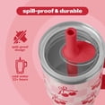 thumbnail image 6 of YAYA My First Travel Tumbler for Toddlers 3+ with Reusable Straw and Spill-Safe Lid, 12oz, Checkered Cherry, 6 of 7