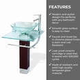 thumbnail image 5 of Bohemia Glass Pedestal Sink Combo Clear Countertop Bathroom Vanity Vessel Sink, Faucet, Drain, Towel Bar, Tempered Glass Counter and Wood Pedestal| Renovators Supply, 5 of 16
