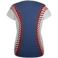 thumbnail image 2 of Baseball League Blue and White All Over Womens T Shirt, 2 of 2
