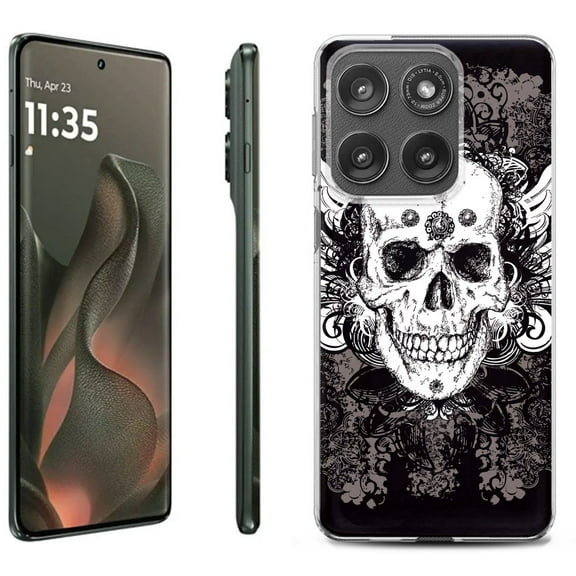 For Motorola Moto Edge 5G 2025 Protective Shockproof Phone Case, by OneToughShield - Grunge Skull