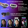 thumbnail image 3 of 2K USB-C Webcam with Ring Light/Fill RGB Light, Privacy Cover, Built-in Dual Microphone, 65° FOV, Plug &  Gaming Streaming Computer Web Camera for Laptop, Desktop, PC, , Zoom, 3 of 8