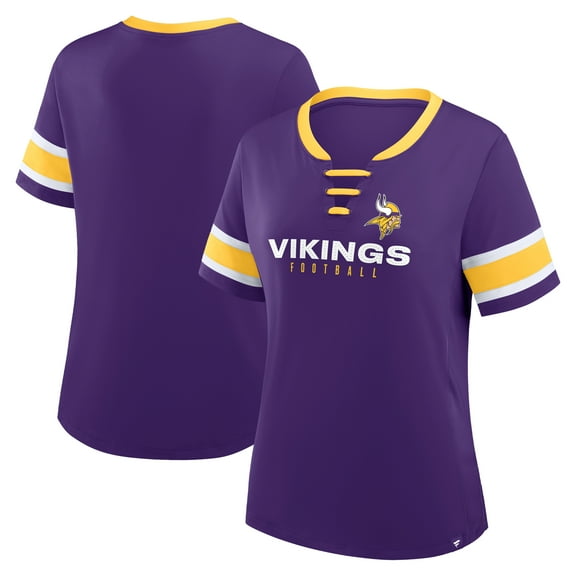 Women's Fanatics Purple Minnesota Vikings Redzone Draw Play Athena Lace-Up T-Shirt