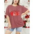 thumbnail image 6 of XCHQRTI Womens Love Heart T-Shirts Valentine's Day Graphic Tees Short Sleeve Plus Size Tops, 6 of 7