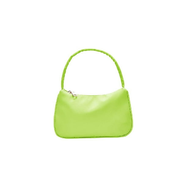 Bolso Hombro para Axila Mujer Btafrte Nailon Color Sólido Versátil Informal Verde Fluorescente