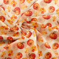 thumbnail image 2 of Erosebridal Orange Watercolor Pumpkin Fabric by the Yard 2 Yards, Maple Oak Leaf Fall Pattern Sewing Fabric, 2 of 7