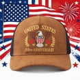 thumbnail image 2 of NIEWTR American 250th Anniversary Adjustable Baseball Cap Embroidered Patriotic Hat for Men Women Kids 250 Anniversary Usa Hat(A-Brown,One Size), 2 of 9