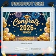 thumbnail image 2 of Gold Theme Graduation Banner Blue Background Senior 2026 Banner Firework Design Star Decor Congrats Backdrop for Graduation Party Senior Ceremony Photo Shoot, 2 of 8
