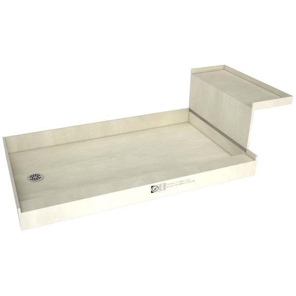Tile Redi P3660LRB36KITMB Base'n Bench 72" X 36" Rectangular Shower Base - Black