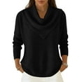 thumbnail image 4 of Women’s Long Sleeve Cowl Neck Pullover Sweater Knitwear Loose Fit Soft Lightweight Top for Fall Winter Spring, 4 of 6