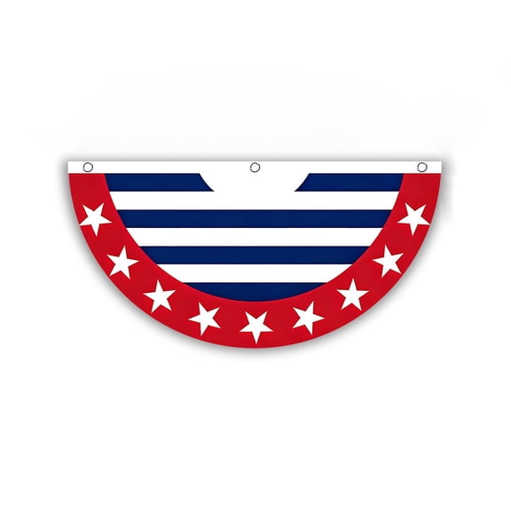 Large USA Fan Flag, Patriotic Half-Circle Banner for Wall and Door Decor to Enhance Outdoor and Indoor Spaces During National Holiday Celebrations