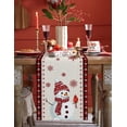thumbnail image 2 of Rdsfhsp Table Runners, Christmas Snowman Snowflake Cardinal Winter Red Black Plaid Dresser Scarf Cotton and Linen Table Runner for Kitchen Dinner Table, Christmas Day Table Decoration 13x72 Inch, 2 of 5
