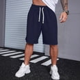 thumbnail image 4 of Zimjoy Blue Athletic Shorts for Men Workouts Running Lounging Short Elastic Waist Drawstring Shorts with Pockets, Navy XL, 4 of 4