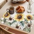 thumbnail image 3 of Vintage Floral Placemats Set of 2, Sunflowers Black Buffalo Plaid Farmhouse Non-Slip Place Mats Washable Table Mats for Kitchen Dining Table Decorations Indoor/Outdoor, 3 of 9
