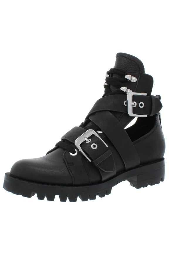 Dolce Vita Womens Preia Leather Lug Sole Ankle Boots