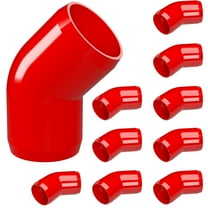 FORMUFIT 1/2" 45-Degree Elbow Furniture Grade PVC Fitting in Red, Made In USA, UV-Resistant, Impact-Proof, 0.840" Actual Socket Diameter (10-Pack) - F01245E-RD-10