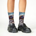 thumbnail image 4 of Kdxio Bald Eagle Pilot Print Children's Socks for Daily Wear and Sports Use Colorblock Mid-Calf Design Breathable Material, 4 of 5