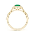 thumbnail image 2 of Angara Natural 1.1 Ct. Emerald with Diamond Vintage Inspired Ring in 14K Yellow Gold for Women (Ring Size: 3), 2 of 9