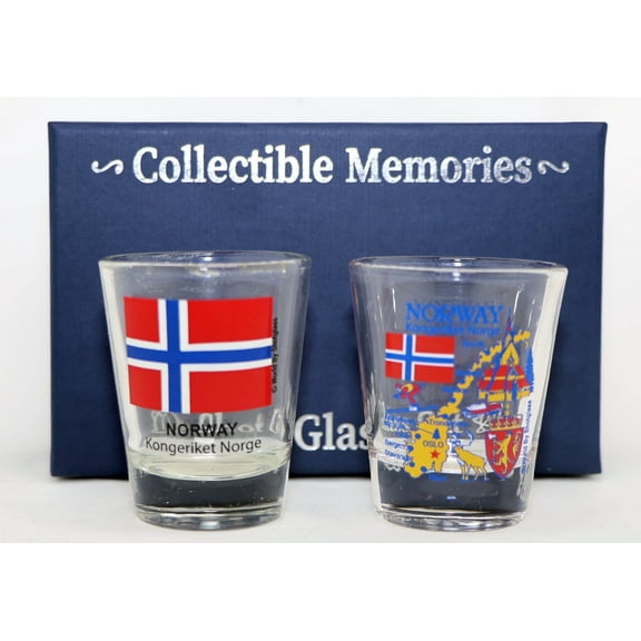 Norway Souvenir Boxed Shot Glass Set (Set of 2)
