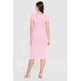 thumbnail image 3 of Women's Rib Knit Short Sleeve Square Neck Midi Dress, 3 of 3