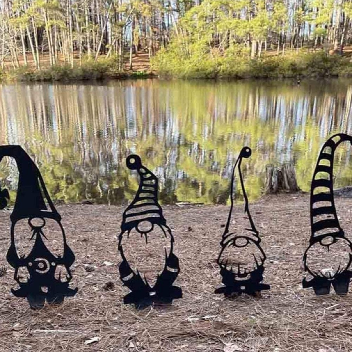 Buy Menard Garden Gnome Silhouette,Stakes Standing Santa Claus Gnome