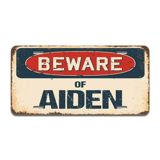 SignMission A-LP-04-24 Beware of Aiden Aluminum License Plate