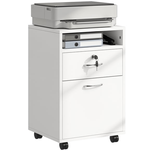 HOMCOM 24" Rolling Documents File Storage Cabinet Printer for Home Office