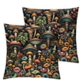 thumbnail image 2 of AWERP Mushrooms Foliage 2-Piece Short Plush Pillowcase Set, Zipper Closure, All Year Round Use White, 2 of 6