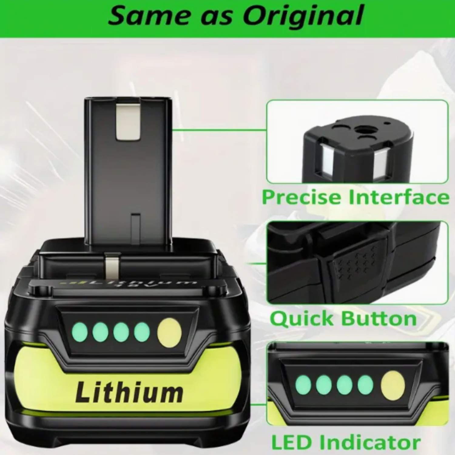3.6Ah 18V P102 Lithium-ion Replacement for Ryobi 18V Battery Compatible with Ryobi Battery 18V P102 P103 P104