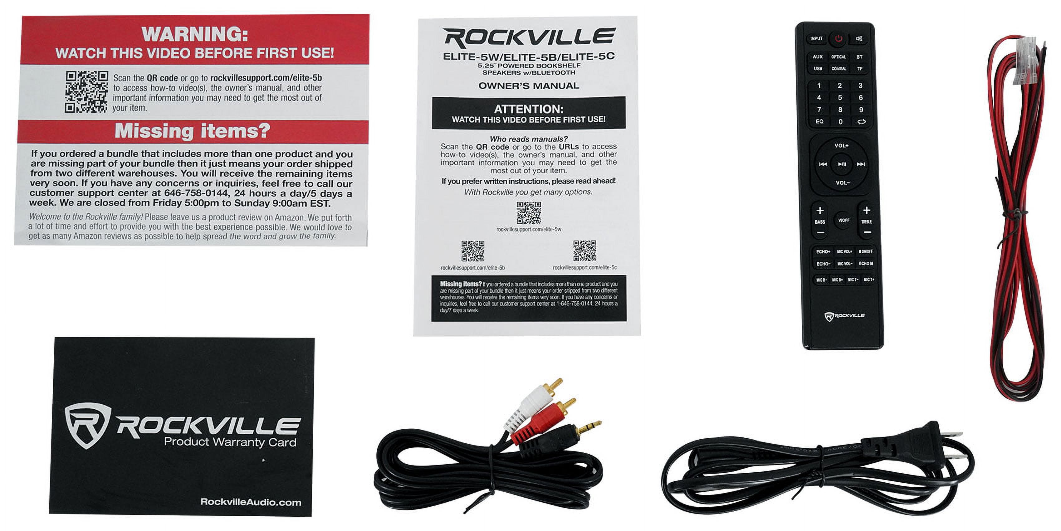 Rockville ELITE-5B 5.25" Powered Bookshelf Speakers Bluetooth/Optical+21" Stands - image 3 of 23
